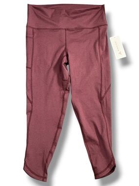 NWT Anook Athletics Ellie Maternity 23-Inch Crop Leggings Berry Heather Sz Large